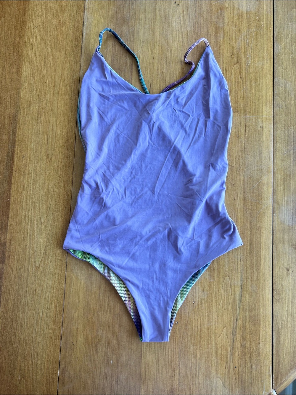 San Lorenzo Reversible Lavender One-Piece Swimsuit with Multicolor Trim